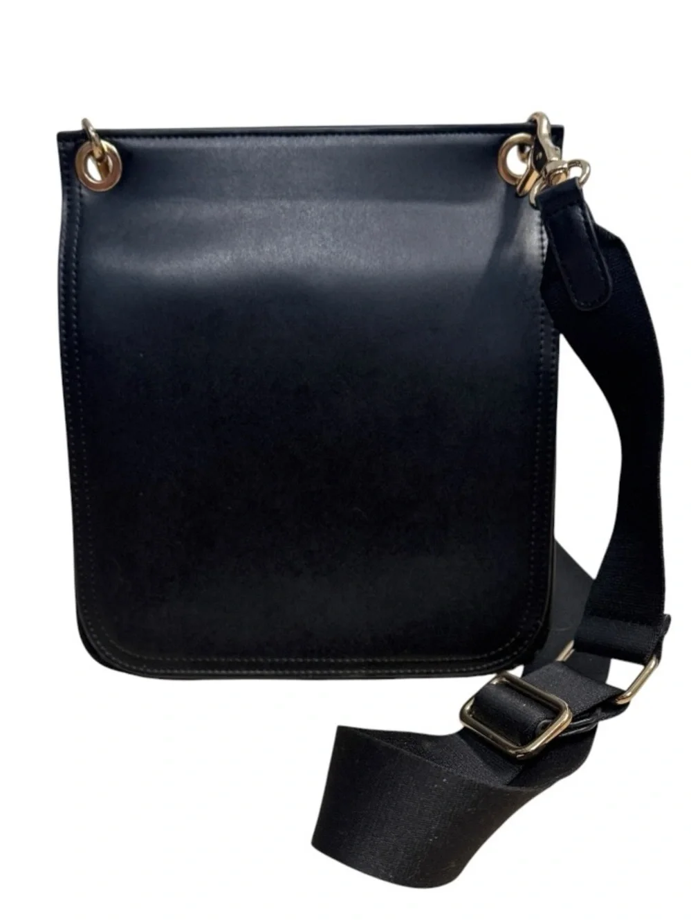 Urban Outfitters Black Faux Leather Front Flap Crossbody Shoulder Bag - Picture 9 of 10